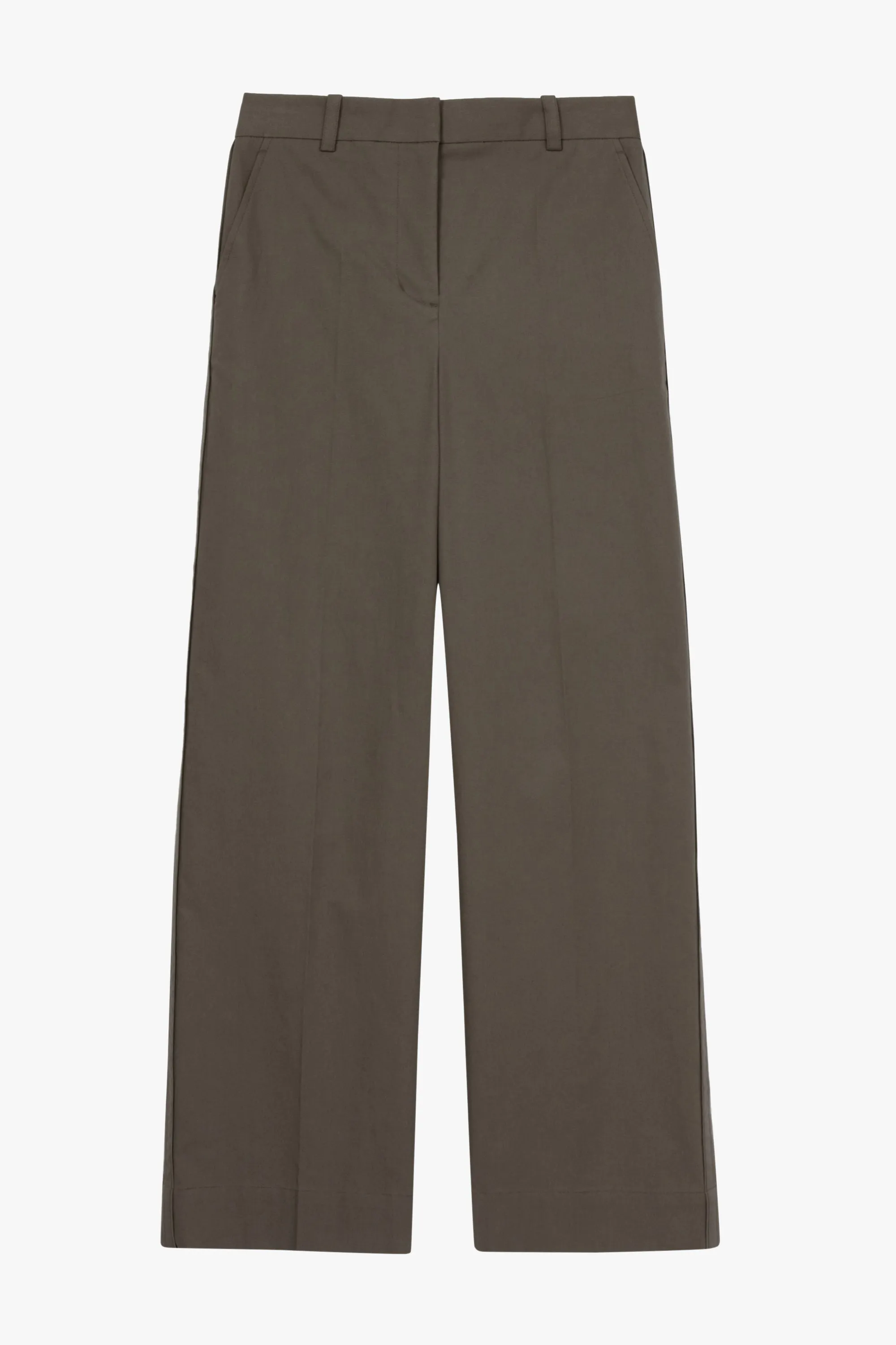 Flat Front Wide Leg Trousers