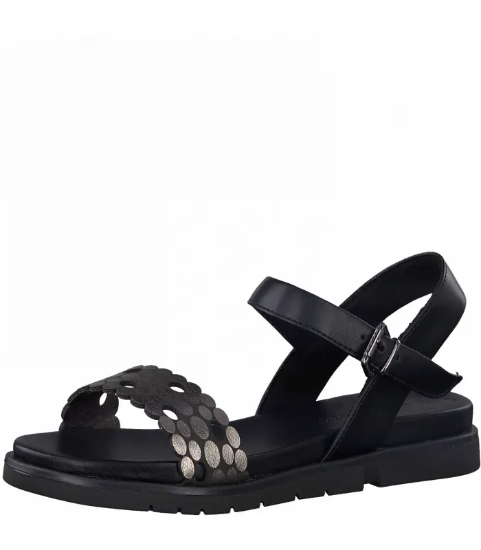 Flat Sandal By Marco Tozzi- Black