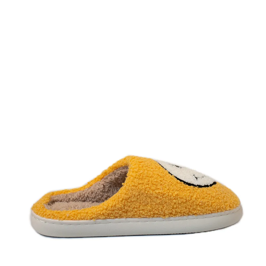 FLOOF Adult Fluffy Face Slippers in Yellow