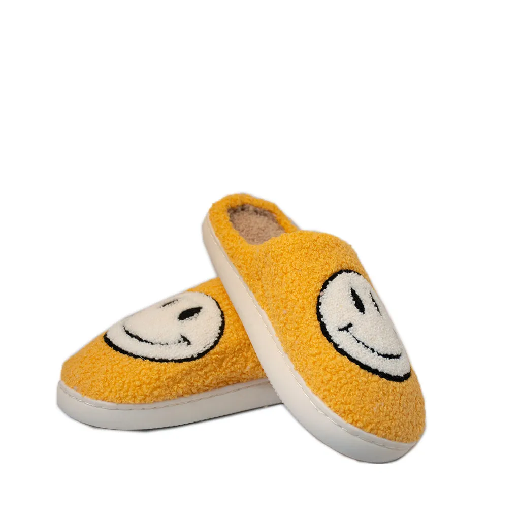 FLOOF Adult Fluffy Face Slippers in Yellow