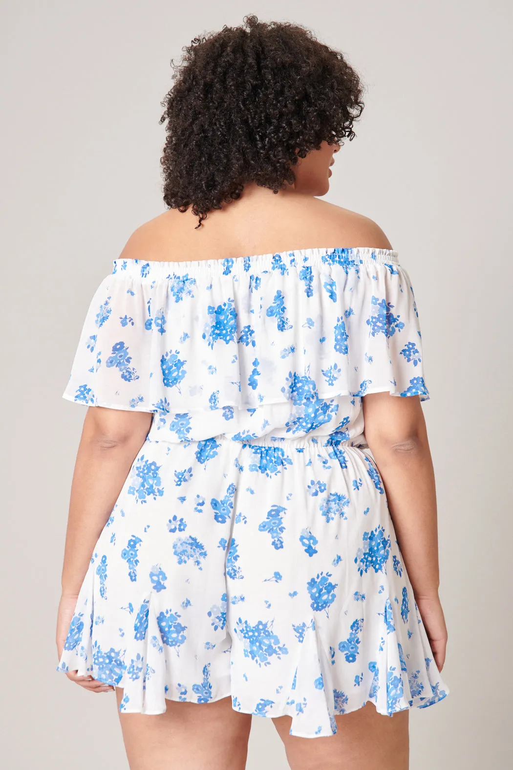 Fond of You Floral Off the Shoulder Besame Romper Curve