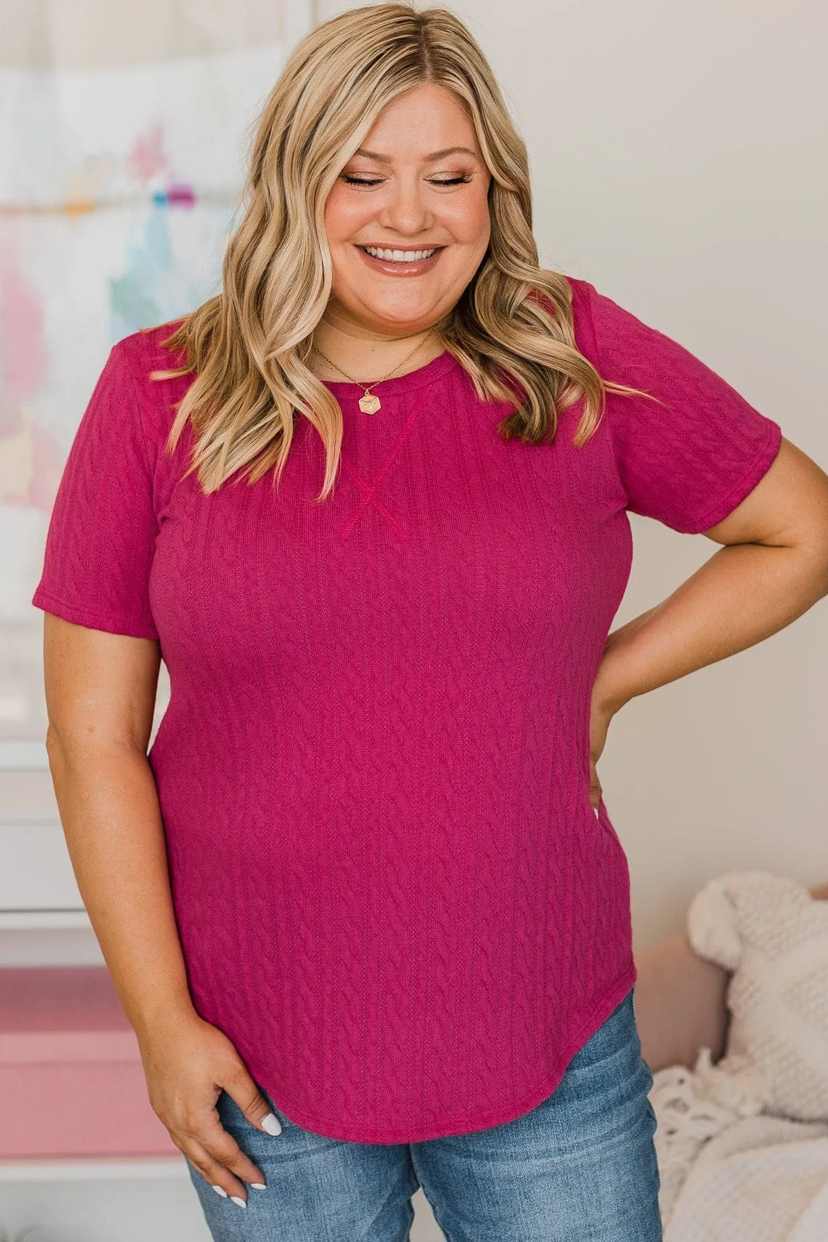 Fuchsia Knit Top for Going Steady