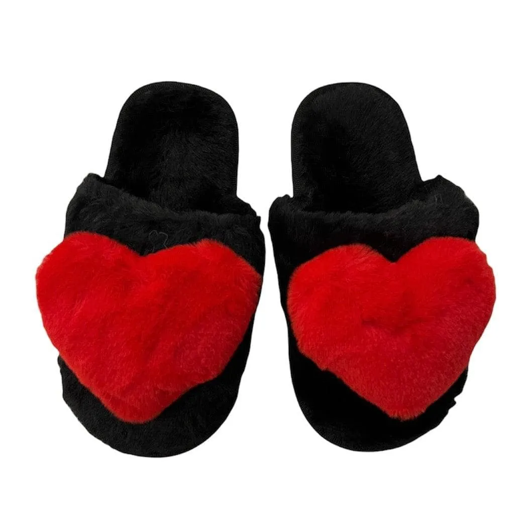 Heart Fuzzy Slippers