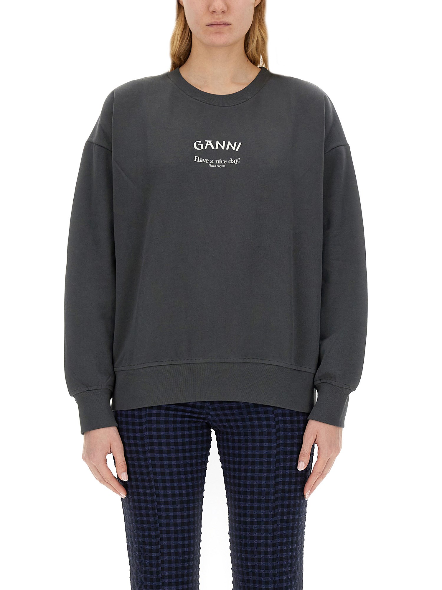 Logo Cotton Sweatshirt by GANNI