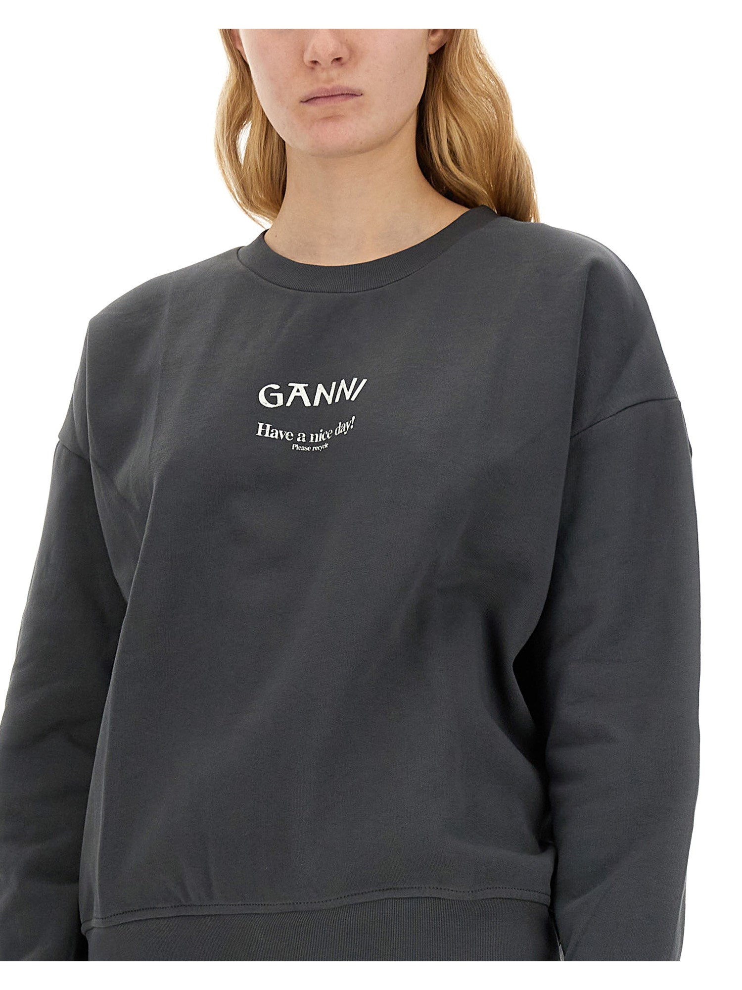 Logo Cotton Sweatshirt by GANNI