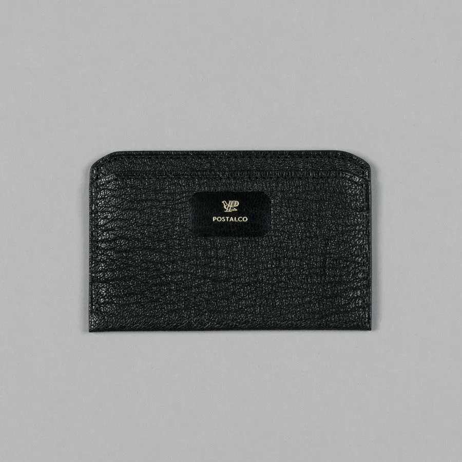 GEOLOGY LEATHER FLAT WALLET BLACK