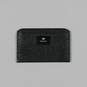 GEOLOGY LEATHER FLAT WALLET BLACK