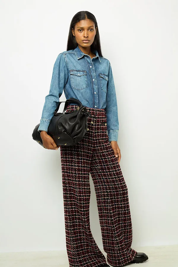 Gerard Darel NARIME WIDE LEG TWEED TROUSERS