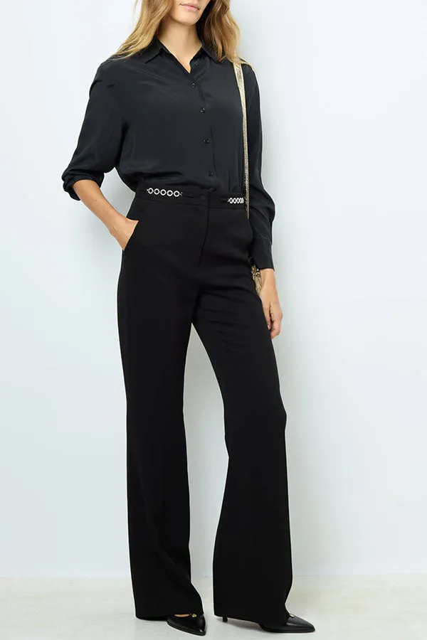 Gerard Darel NUALA NAVY WIDE LEGGED TROUSERS