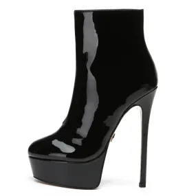 Giaro SIDDY BLACK SHINY ANKLE BOOTS