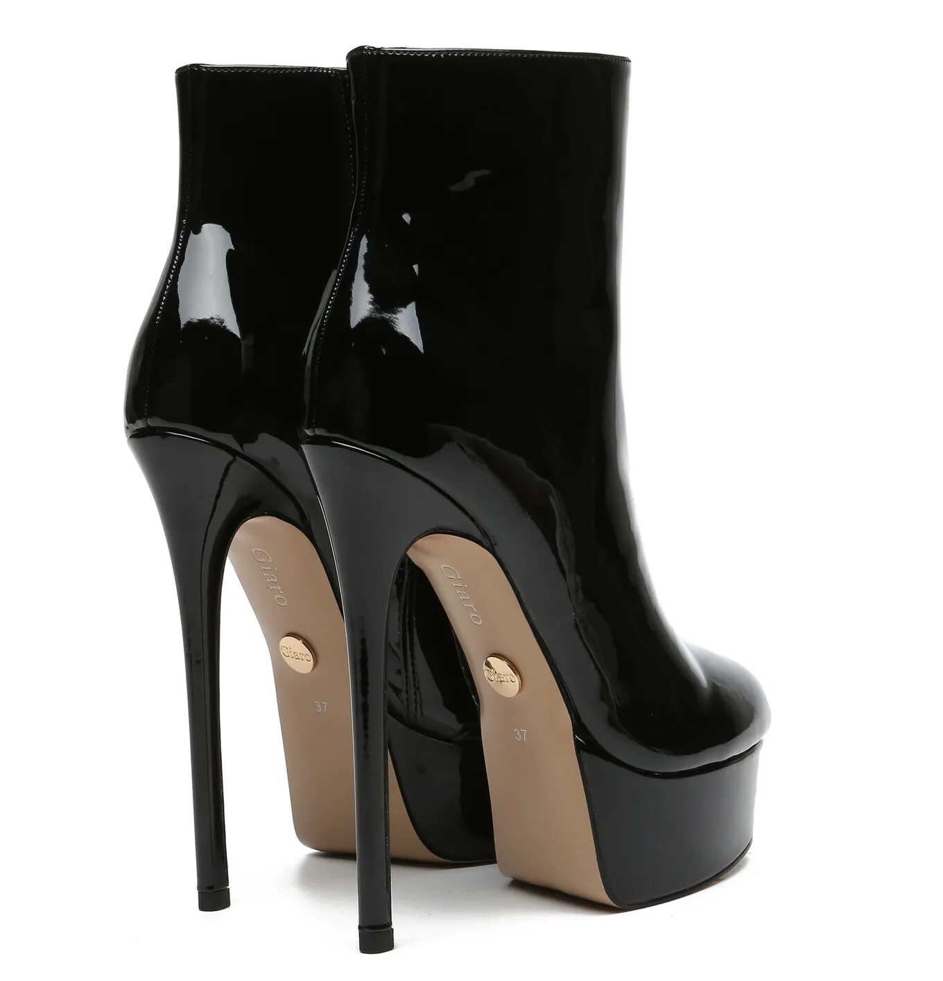 Giaro SIDDY BLACK SHINY ANKLE BOOTS