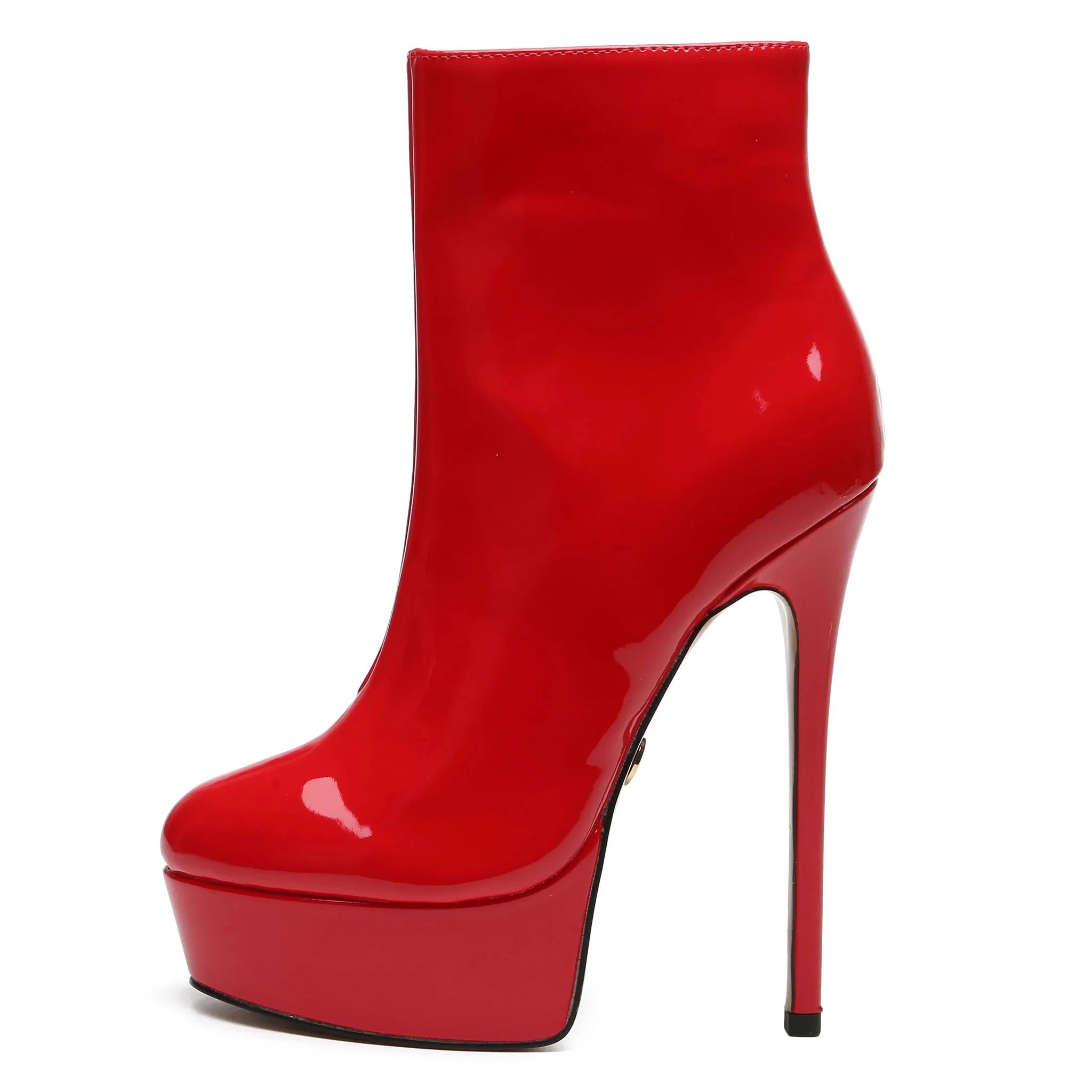 Giaro SIDDY RED SHINY ANKLE BOOTS