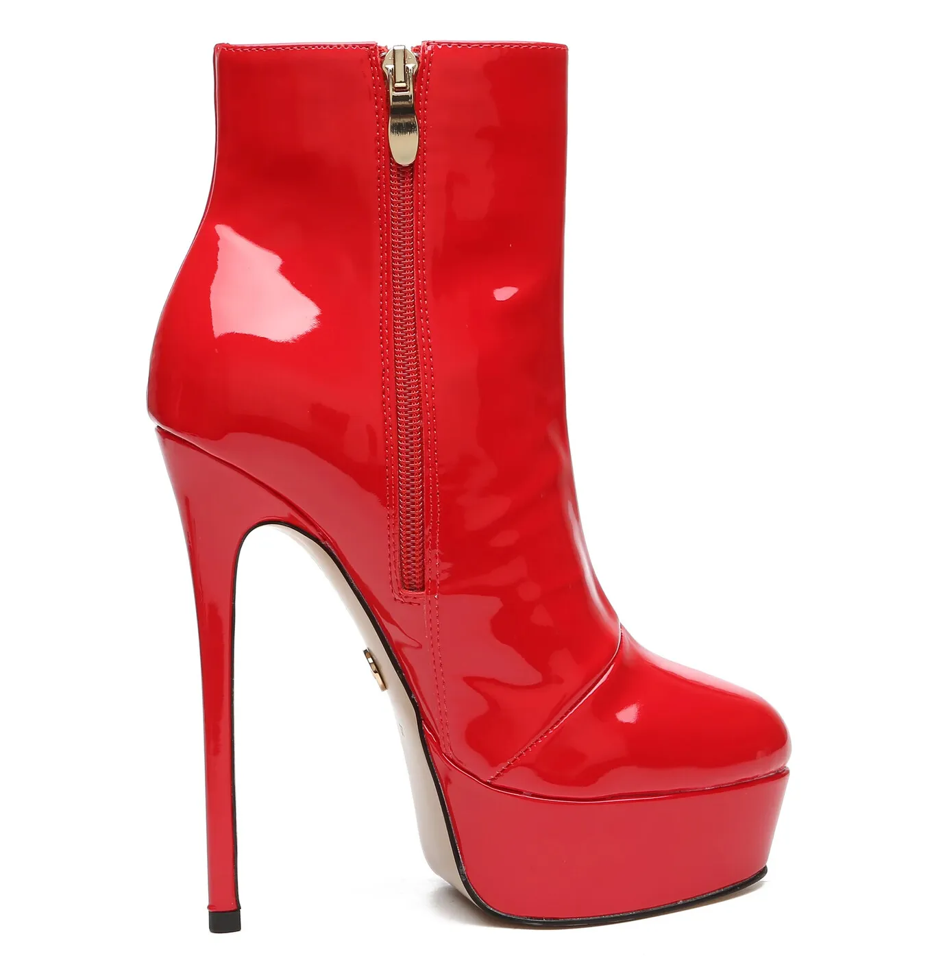 Giaro SIDDY RED SHINY ANKLE BOOTS