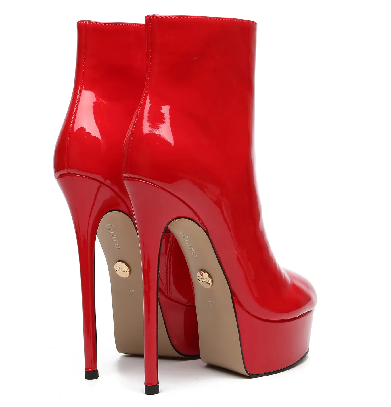 Giaro SIDDY RED SHINY ANKLE BOOTS