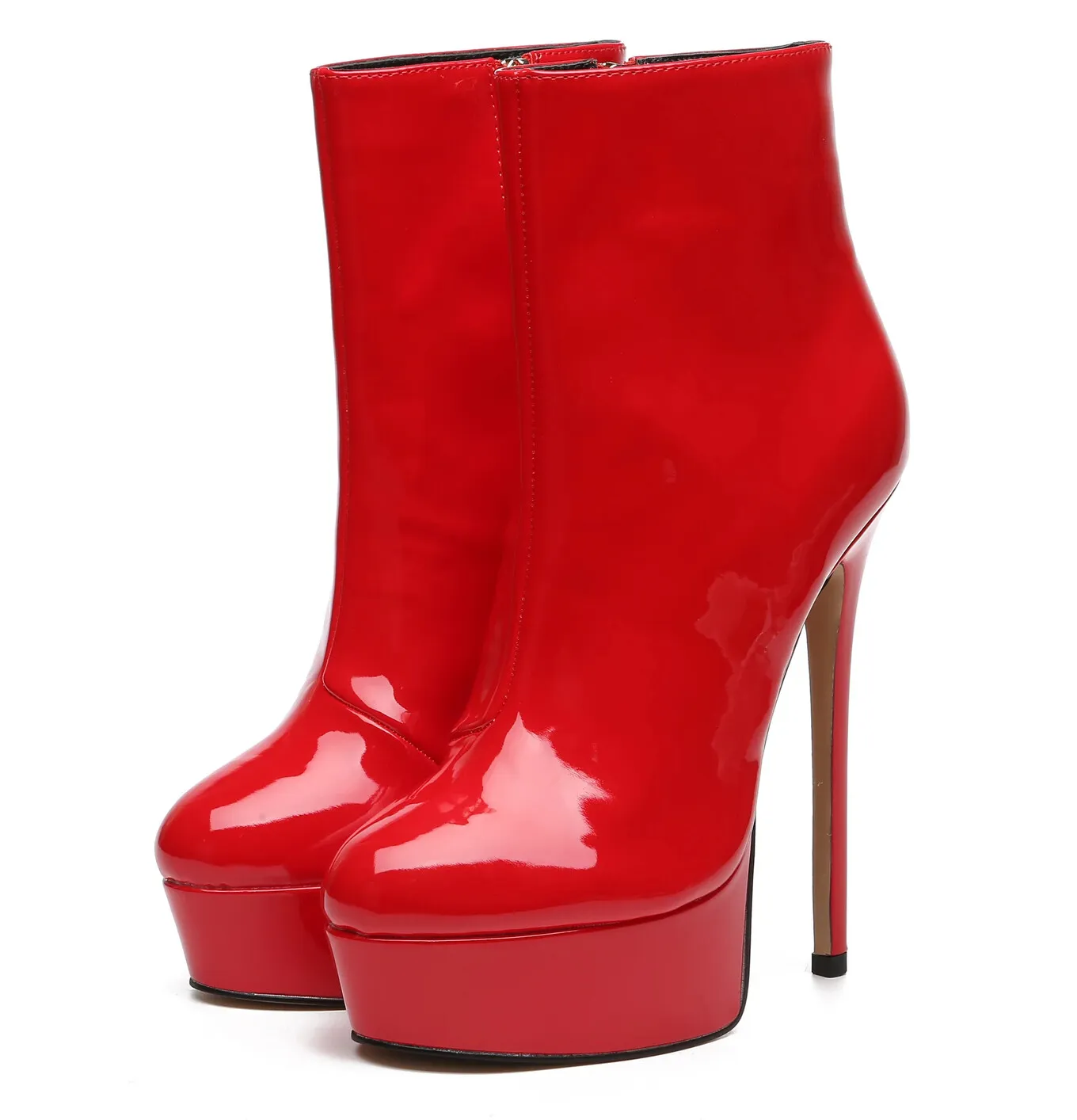 Giaro SIDDY RED SHINY ANKLE BOOTS