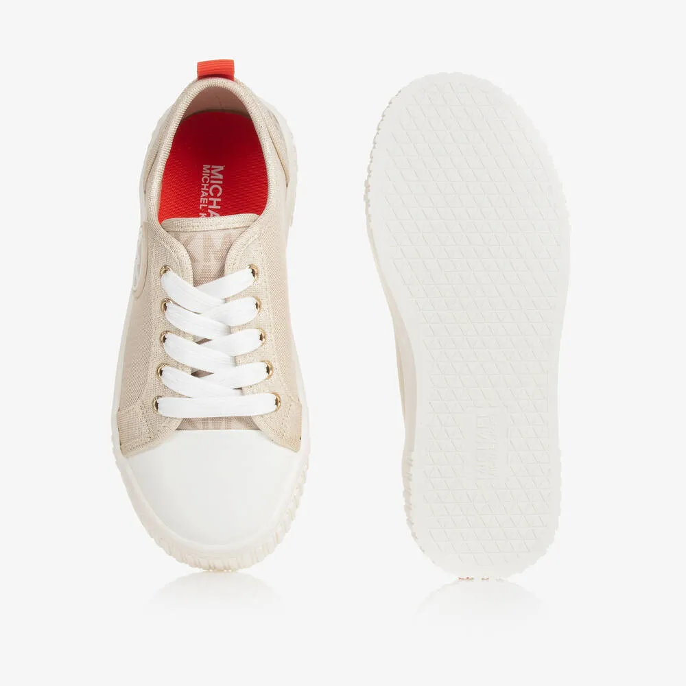 Girls Gold Canvas Trainers