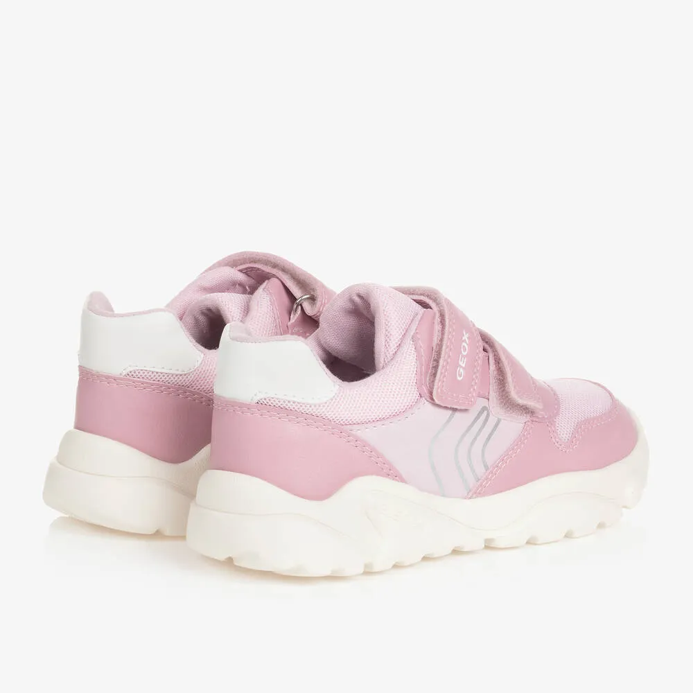 Girls Pink Velcro Trainers