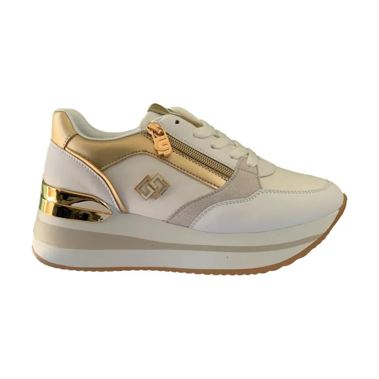 Gold & Gold GB836 White Women's Sneakers.