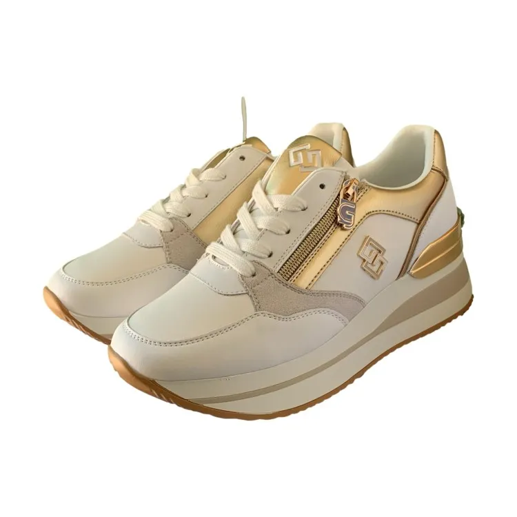 Gold & Gold GB836 White Women's Sneakers.