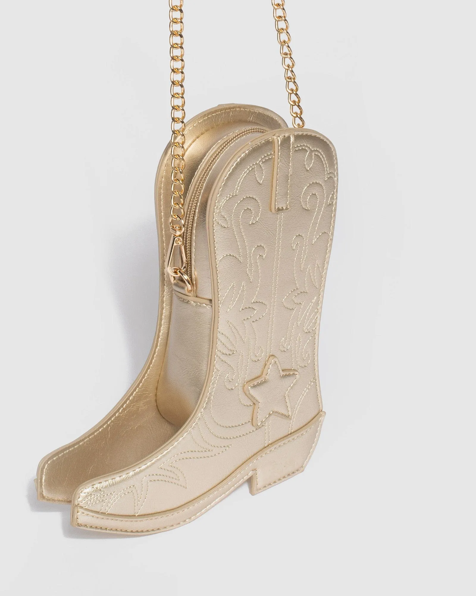 Gold Montana Boot Crossbody Bag