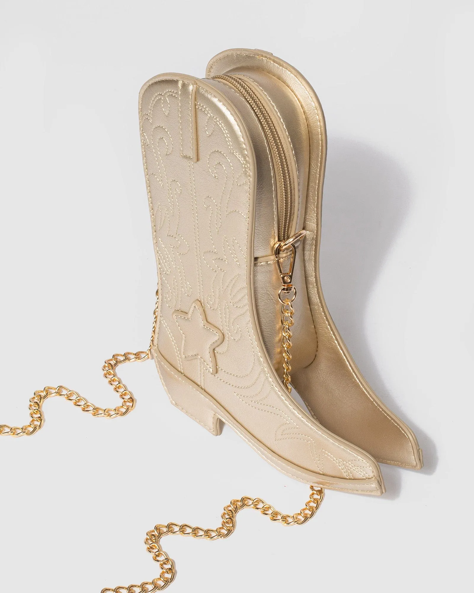 Gold Montana Boot Crossbody Bag