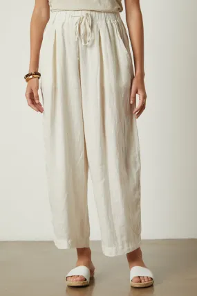 HANNAH WOVEN LINEN TROUSERS IN BEACH