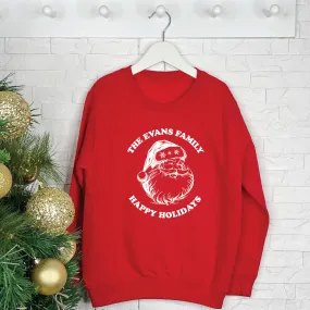 Happy Holidays Personalised Family Christmas Jumpers Adult Size