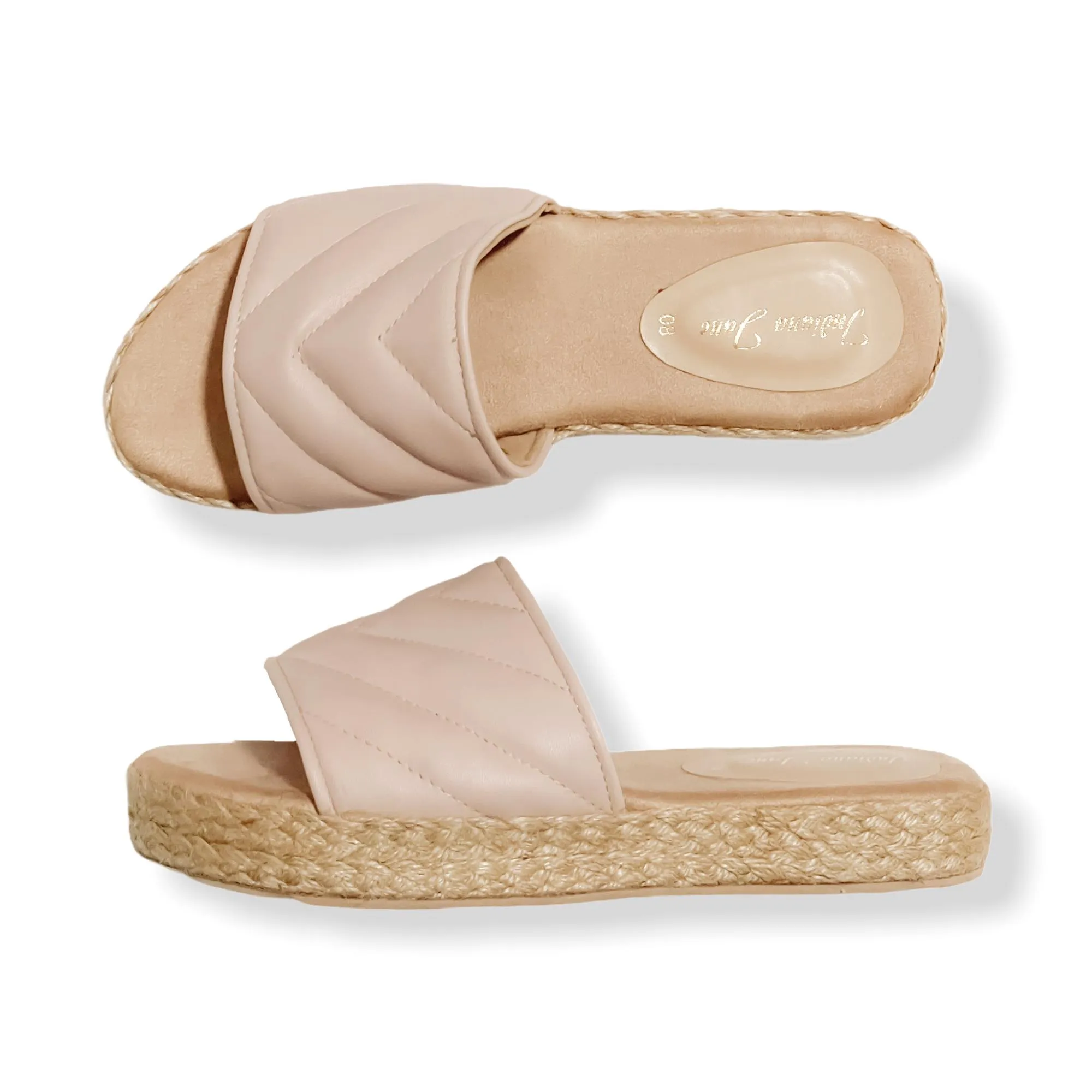 HARMONY Low-Platform Slides with Quilted Abaca Straps