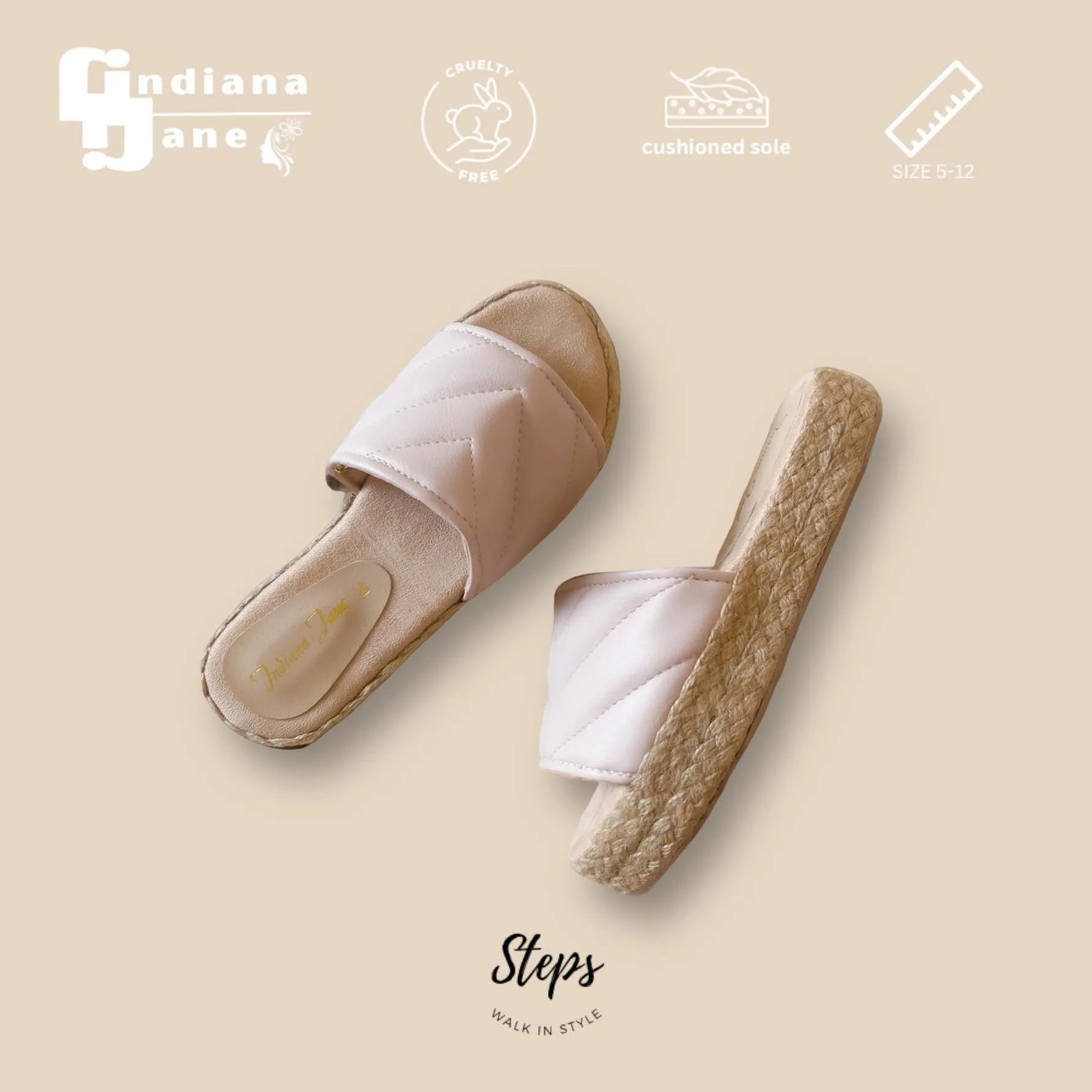 HARMONY Low-Platform Slides with Quilted Abaca Straps