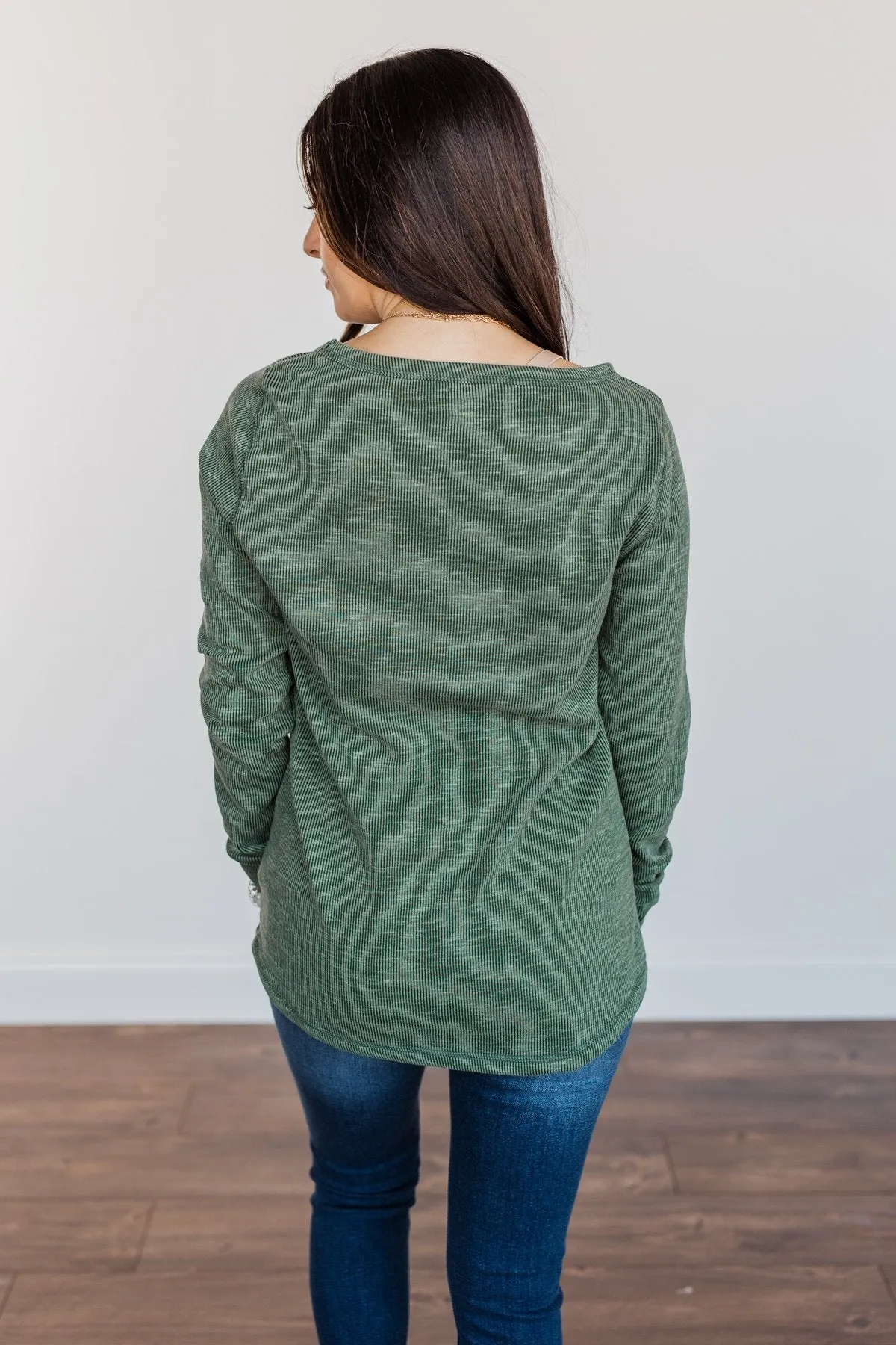 Forest Green Knit Pocket Top