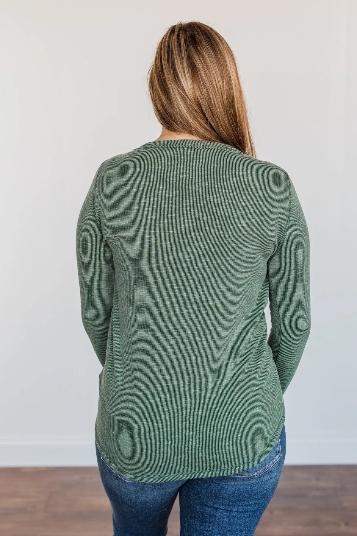 Forest Green Knit Pocket Top