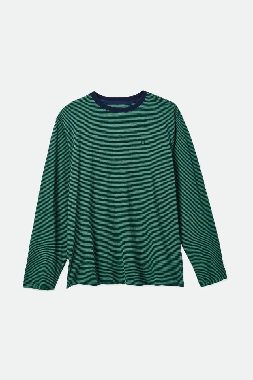 Hilt Slub L/S Knit - Kelly Green/Navy