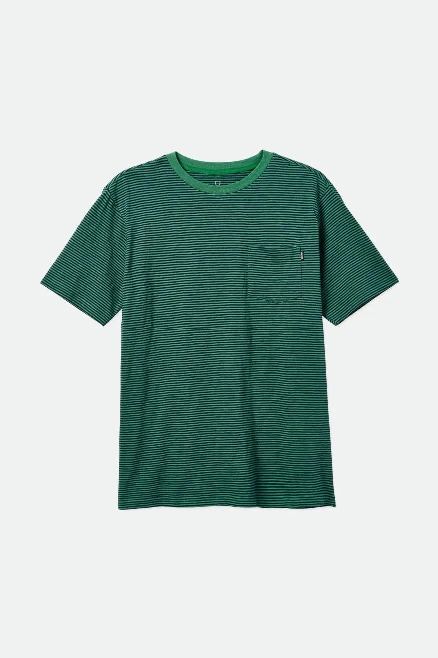 Hilt Slub S/S Pocket Knit - Kelly Green/Navy