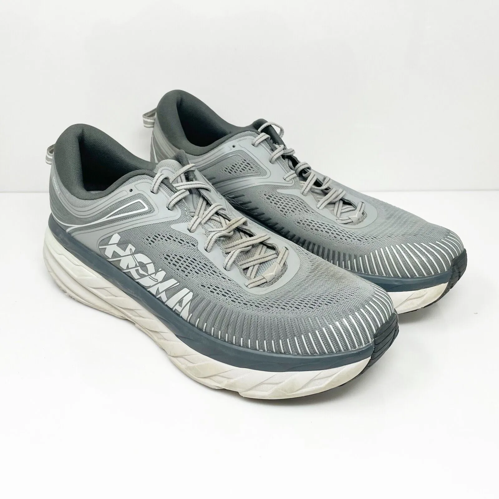 Hoka One One Mens Bondi 7 1110518 WDDS Gray Running Shoes Sneakers Size 13