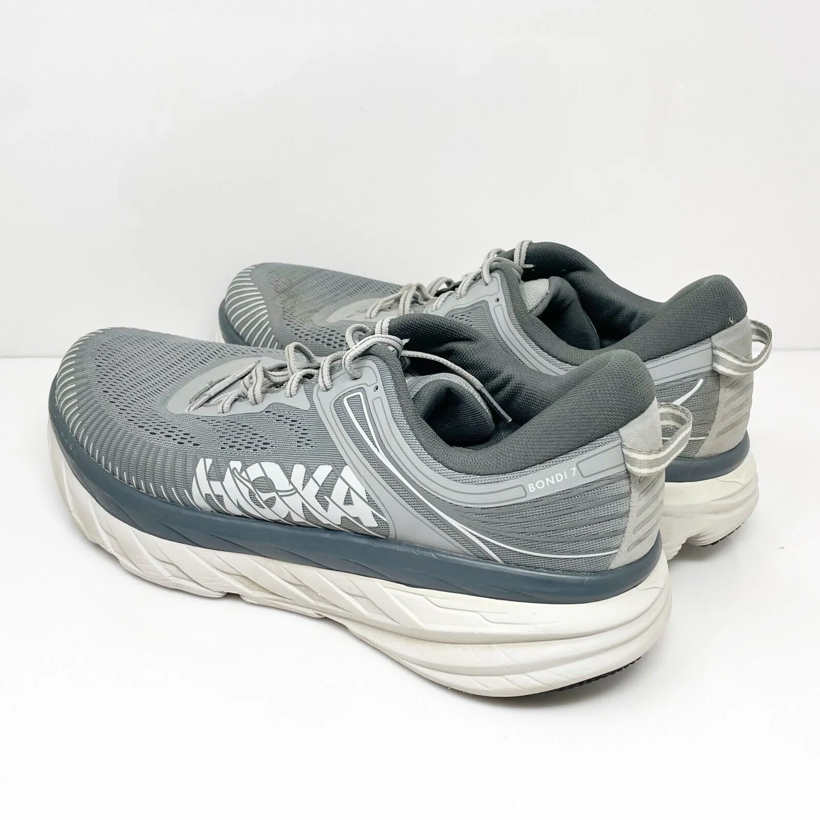 Hoka One One Mens Bondi 7 1110518 WDDS Gray Running Shoes Sneakers Size 13