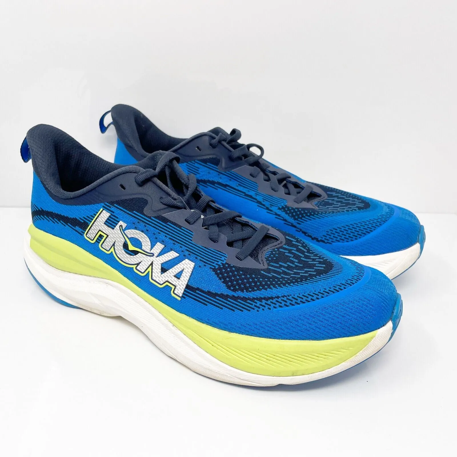 Hoka One One Mens Skyflow 1155111 VVY Blue Running Shoes Sneakers Size 10 D