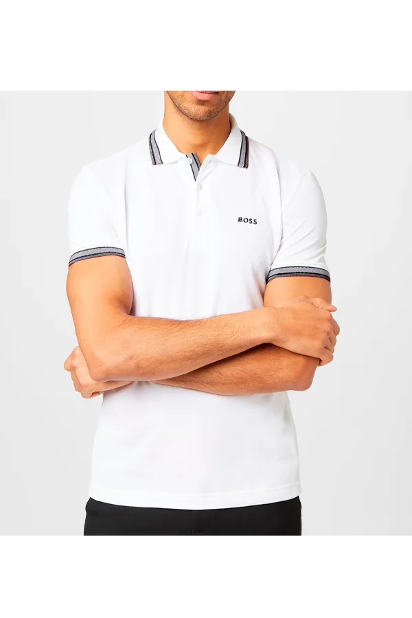 Natural Hugo Boss Contrast Paddy Polo