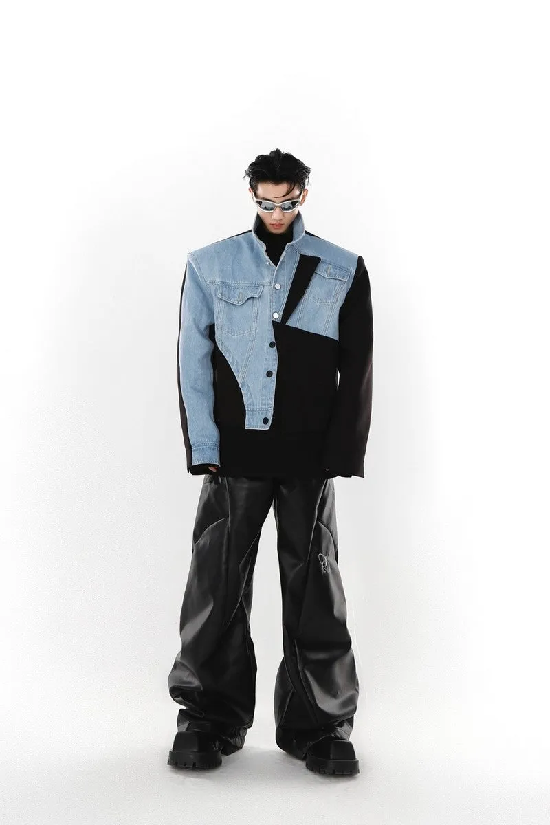 Irregular Stitching Jeans Suit Jacket