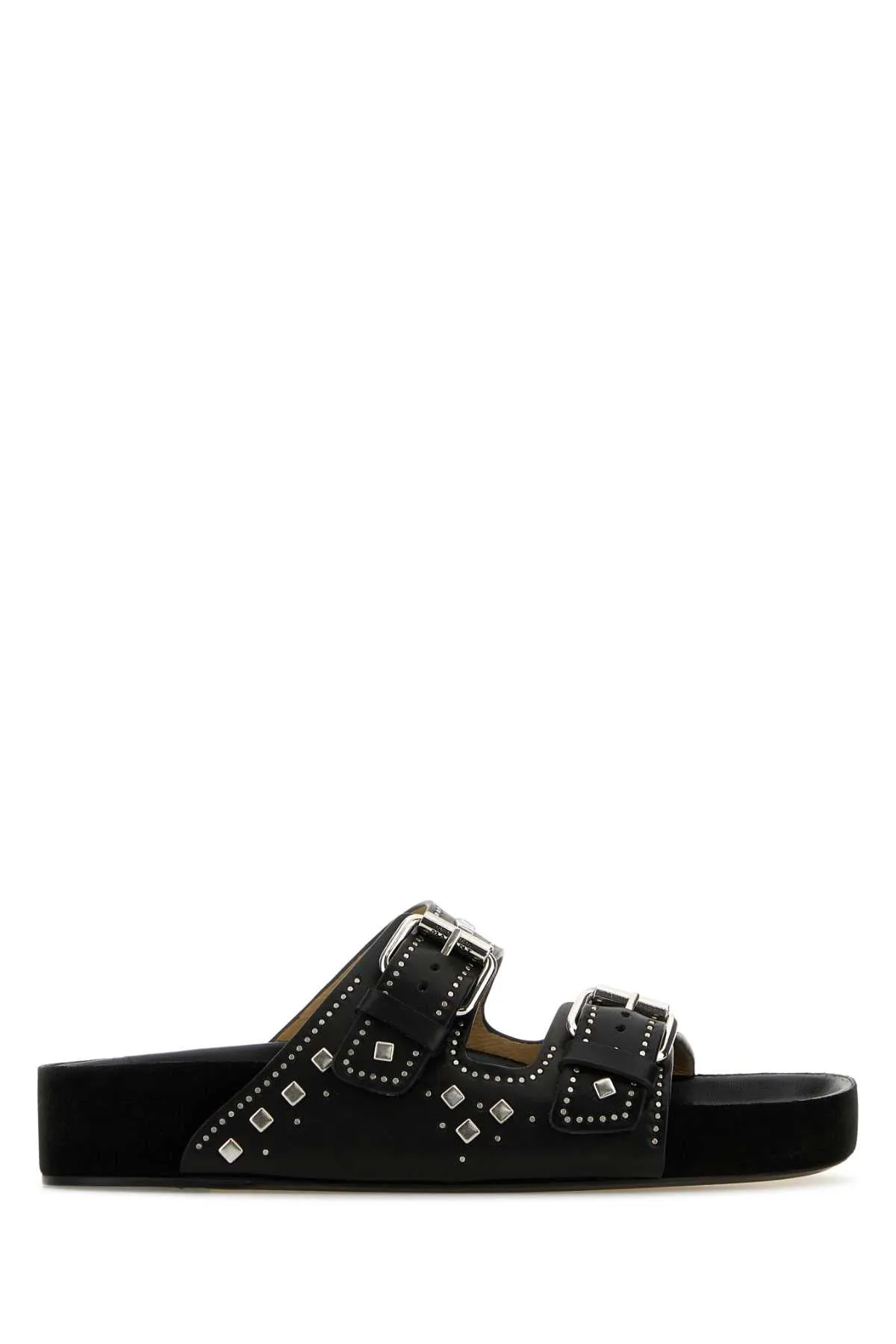 Isabel Marant Black Leather Lennyo Slippers