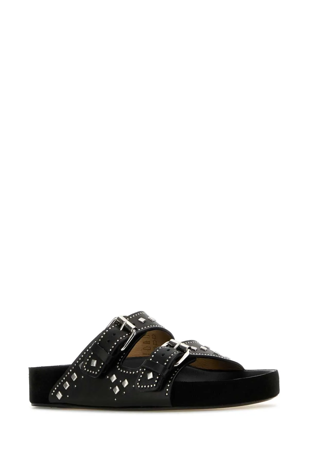 Isabel Marant Black Leather Lennyo Slippers