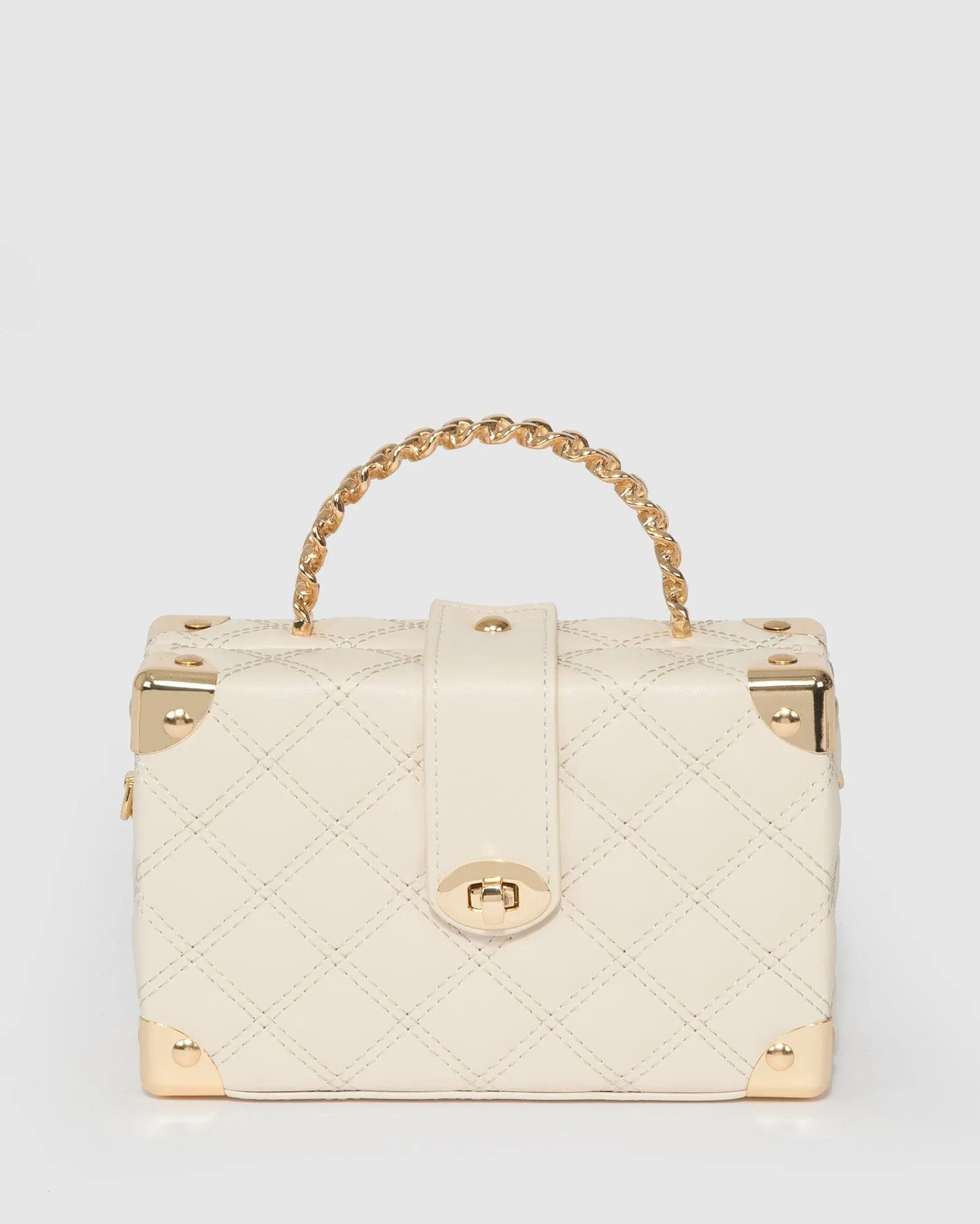 Ivory Kendal Chain Handle Trunk Bag