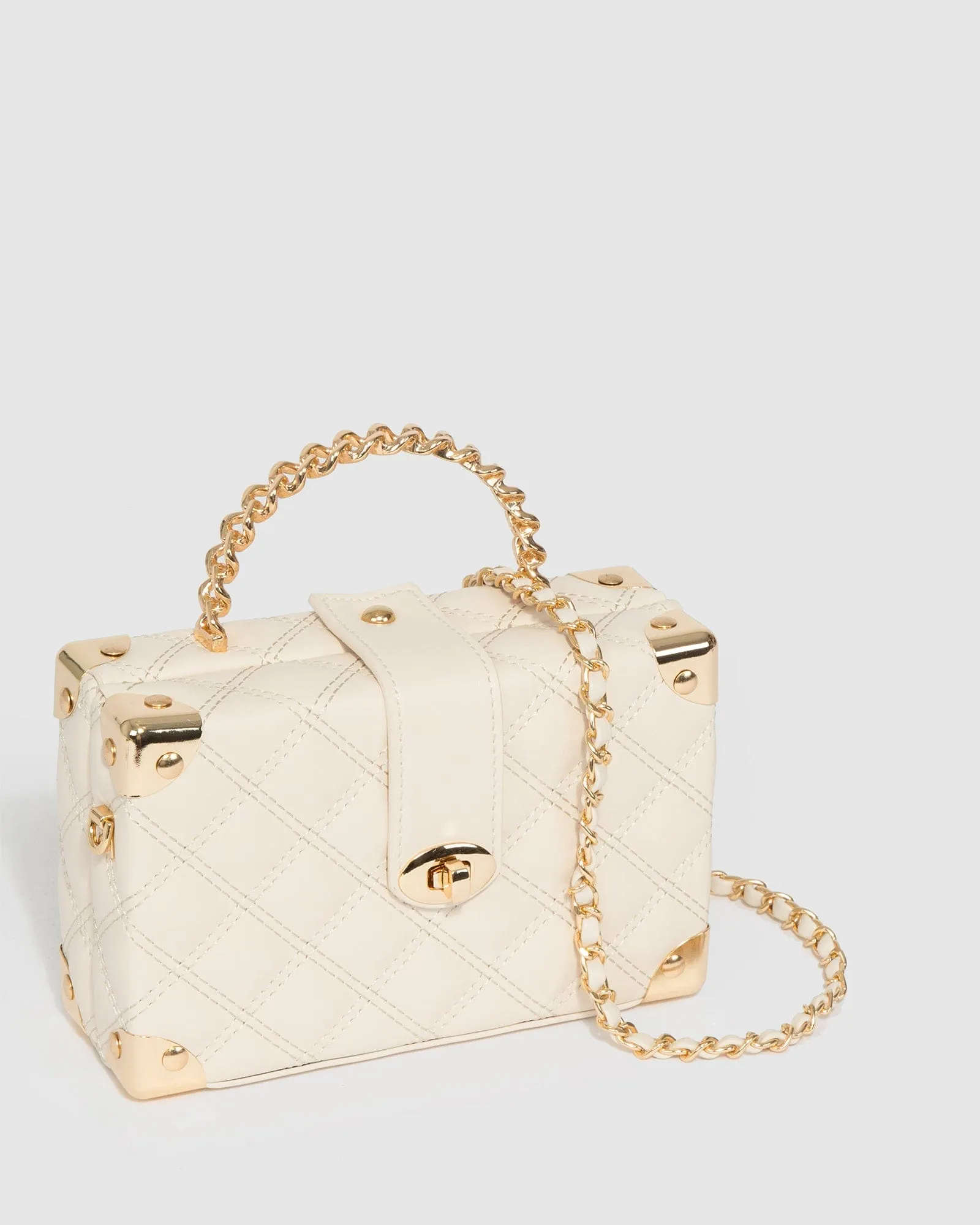 Ivory Kendal Chain Handle Trunk Bag