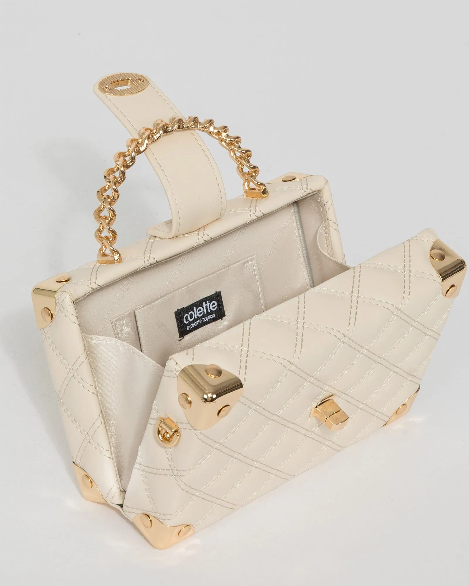 Ivory Kendal Chain Handle Trunk Bag