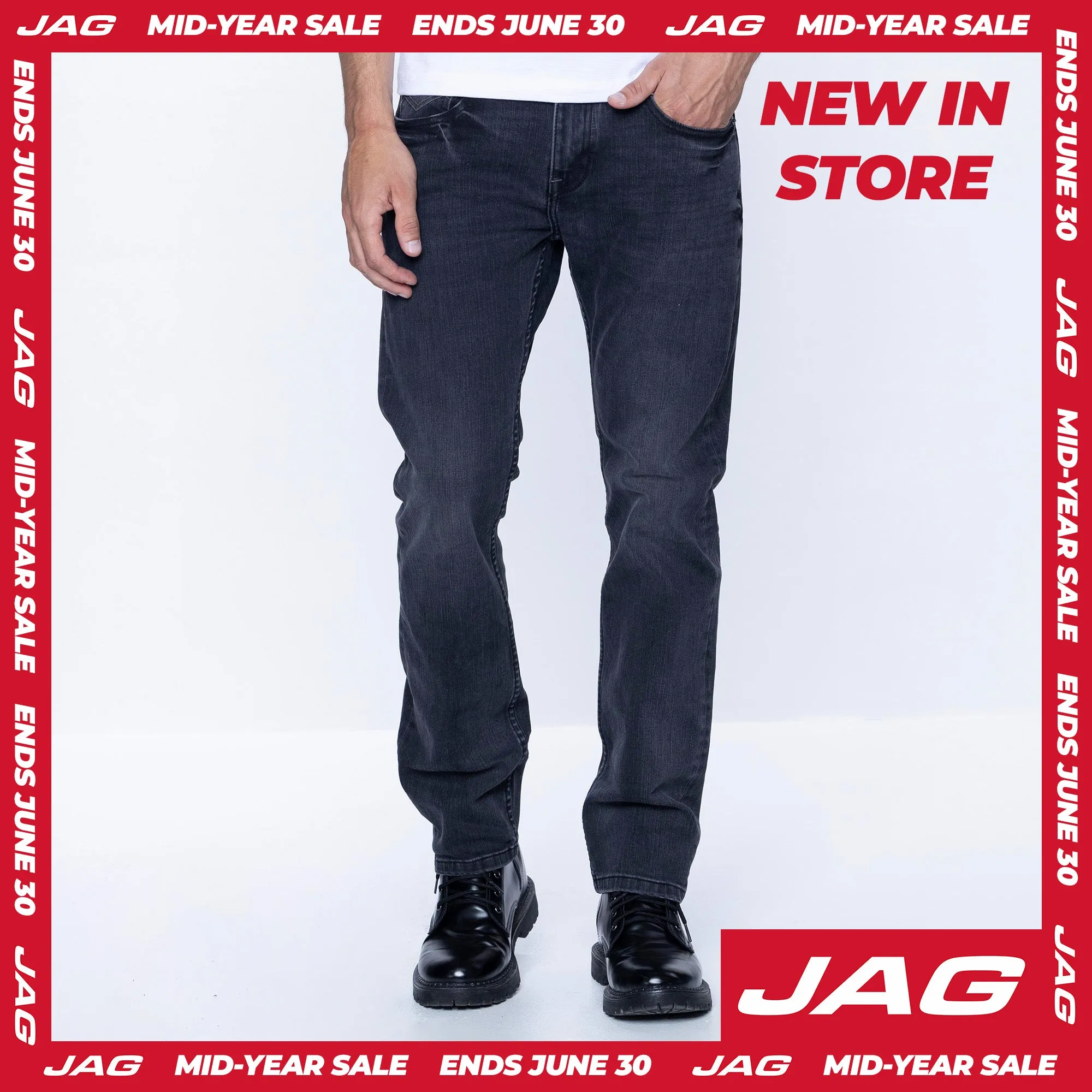 Jag Men's Tapered Jeans 30 Inseam in Steel Wash