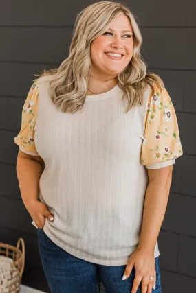 Knit Top in Oatmeal & Yellow