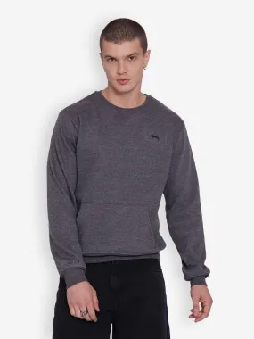 JUMP USA Men's Solid Dark Grey Pullover Sweatshirt