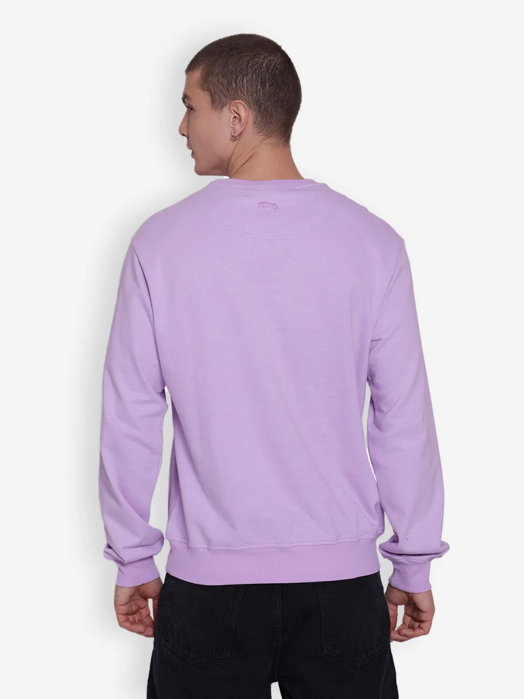 JUMP USA Men's Solid Lavender Pullover Sweatshirt