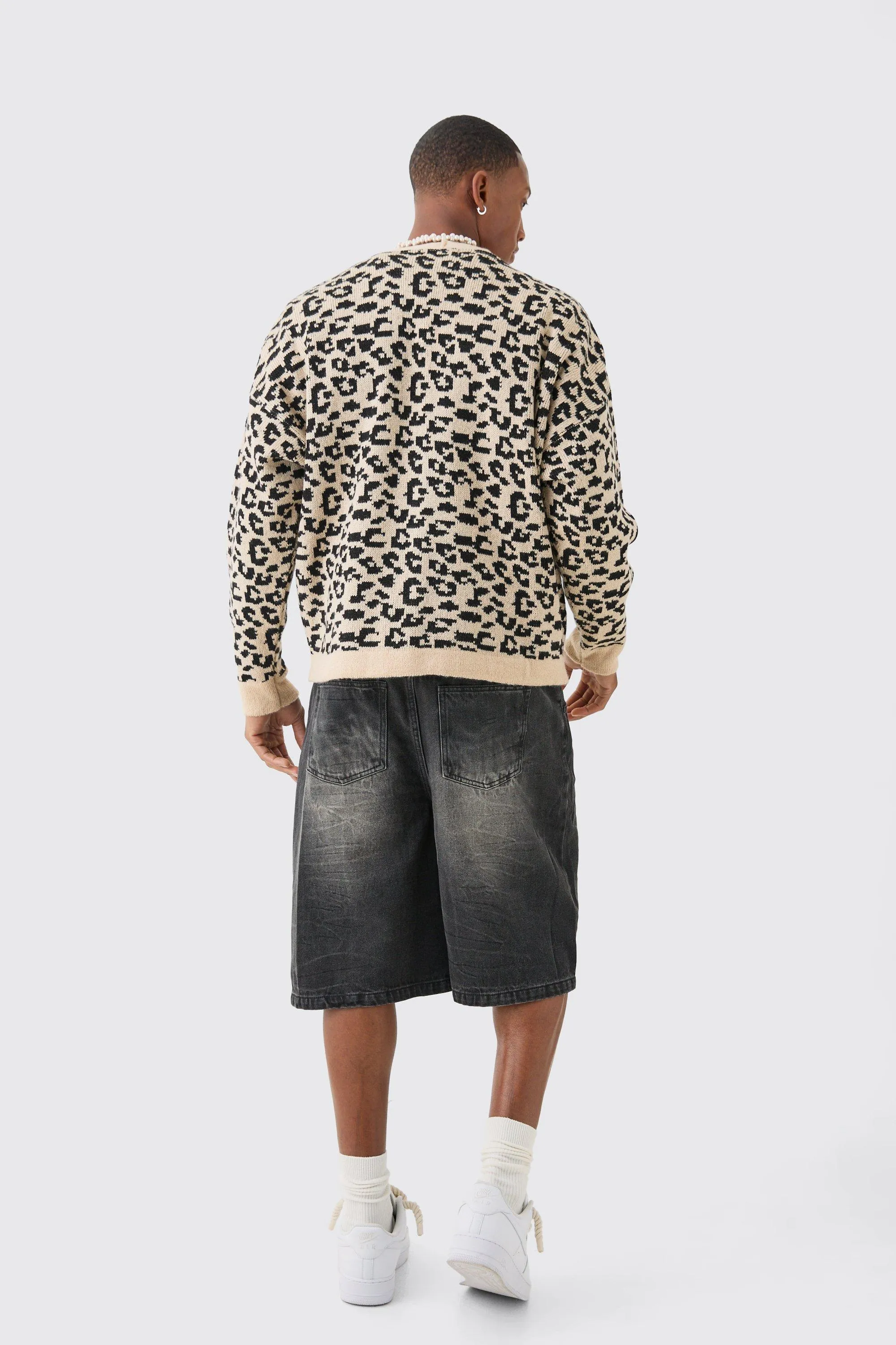 Boxy Leopard Print Cardigan for Men - Shop Jumpers & Cardigans at boohooMAN