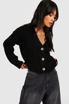 Button Up Crop Cardigan | Shop Jumpers & Cardigans Online - boohoo