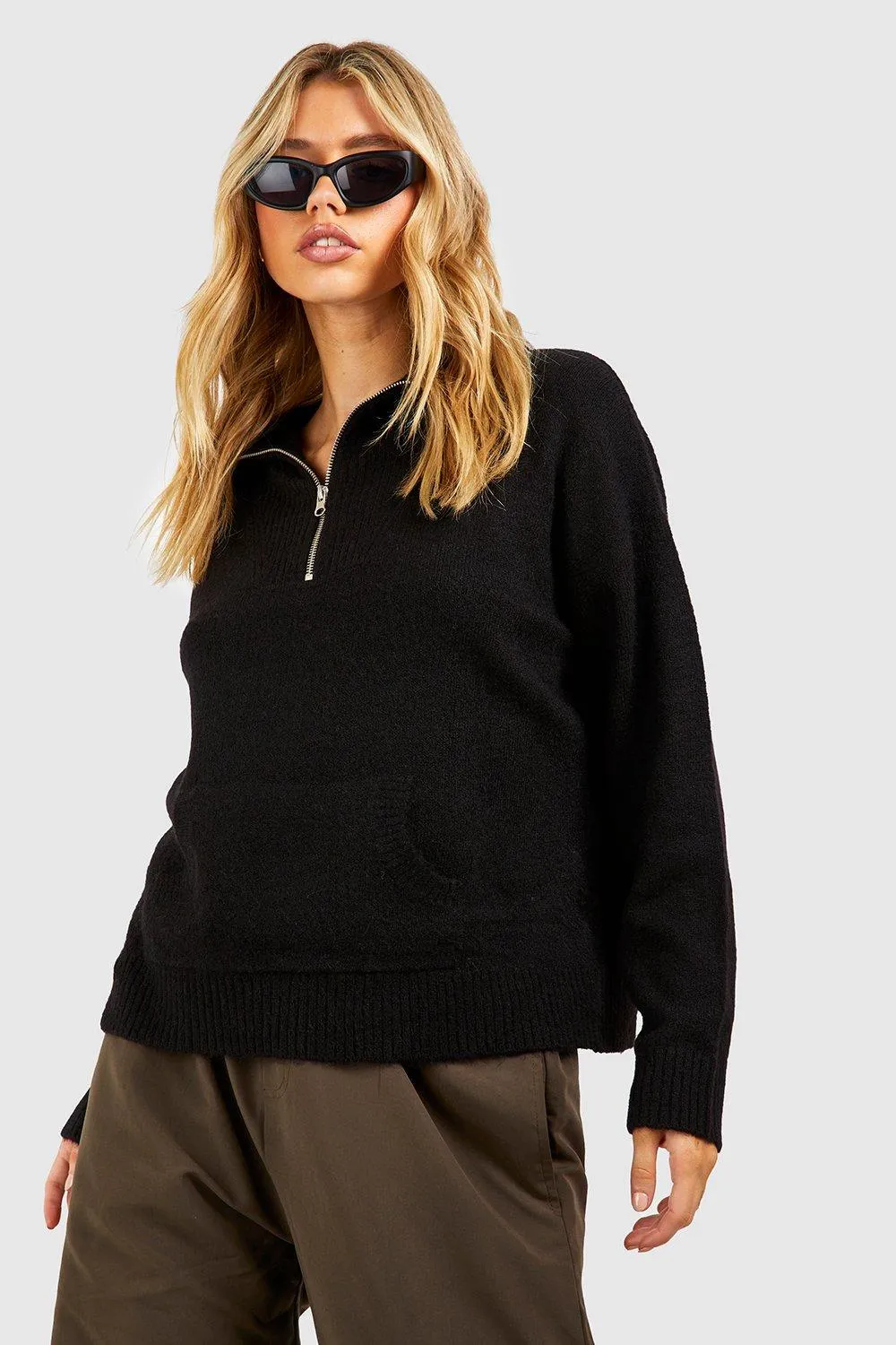 Half Zip Collared Polo Jumper | Jumpers & Cardigans - Boohoo